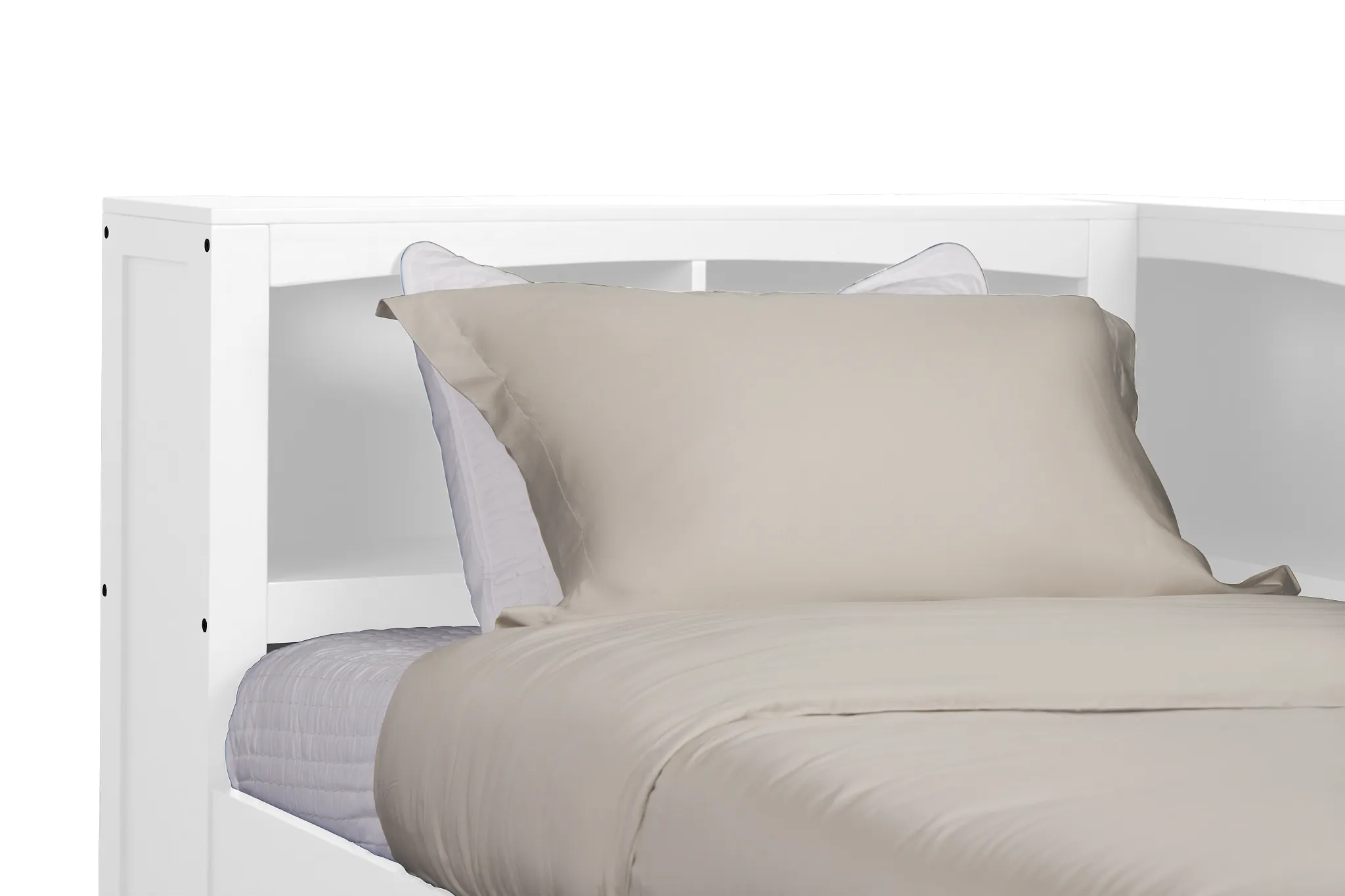 Charleston White Corner Bookcase Bed