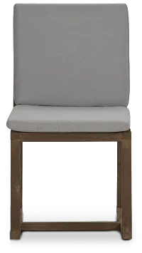 Linear Teak Dk Gray Side Chair