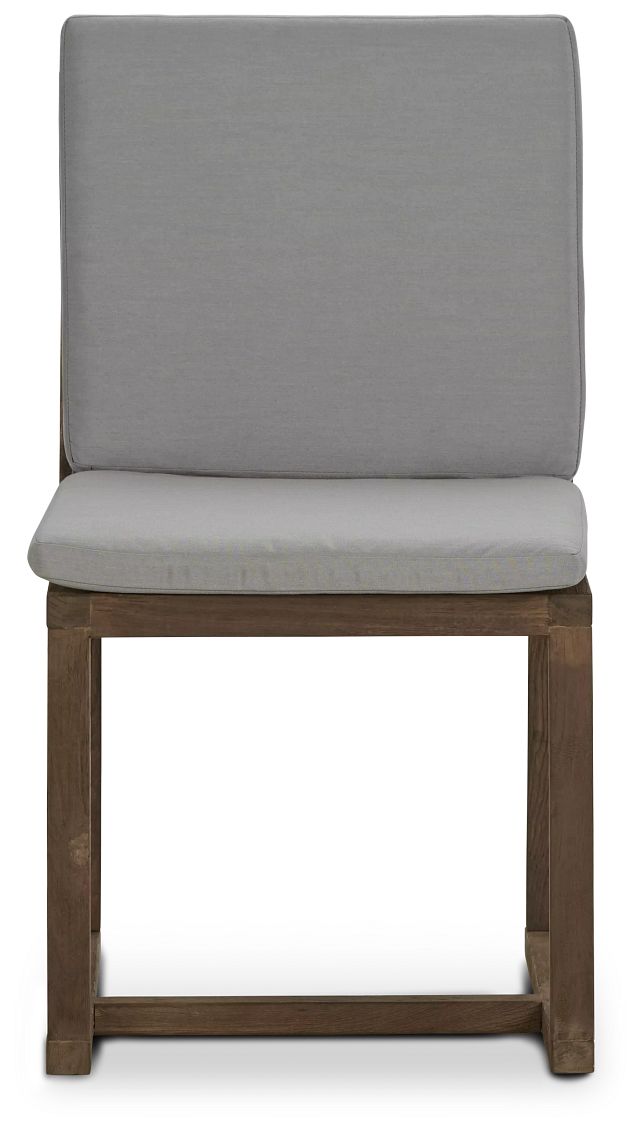 Linear Teak Dk Gray Side Chair