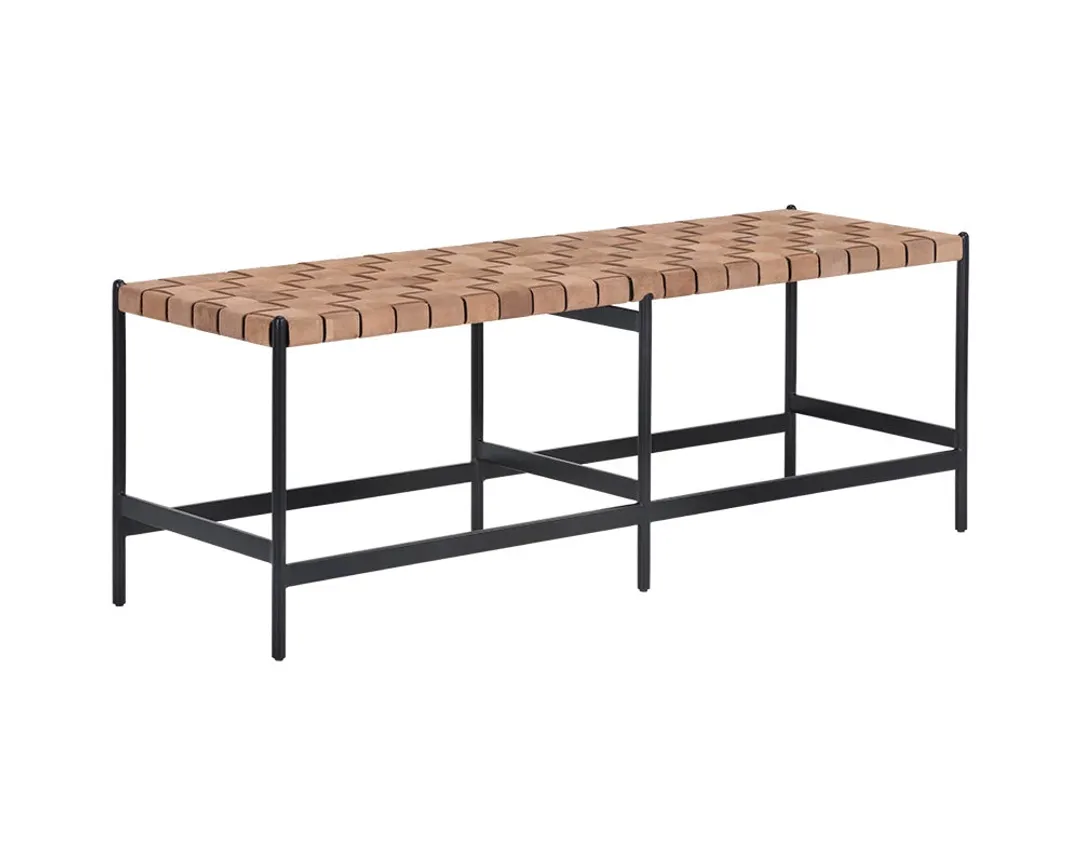 Samara Brown Woven Bench