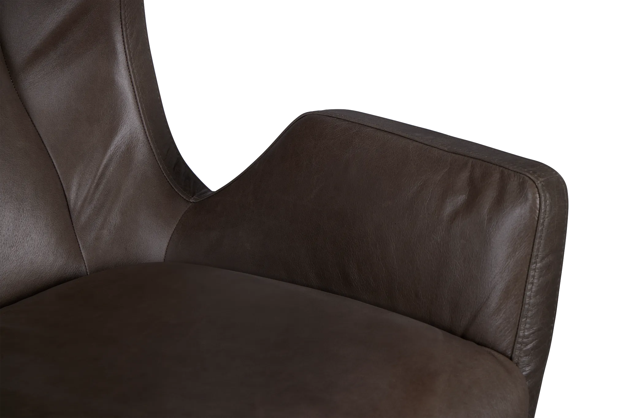 Penn Dark Gray Leather Swivel Accent Chair