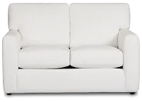 Rhodes White Fabric Loveseat