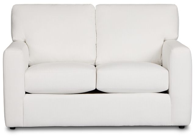 Rhodes White Fabric Loveseat