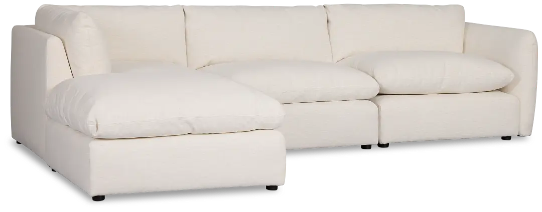 Serena White Fabric 4-piece Right Facing Bumper Sectional Serena White Fabric 4-piece Right Facing Bumper Sectional