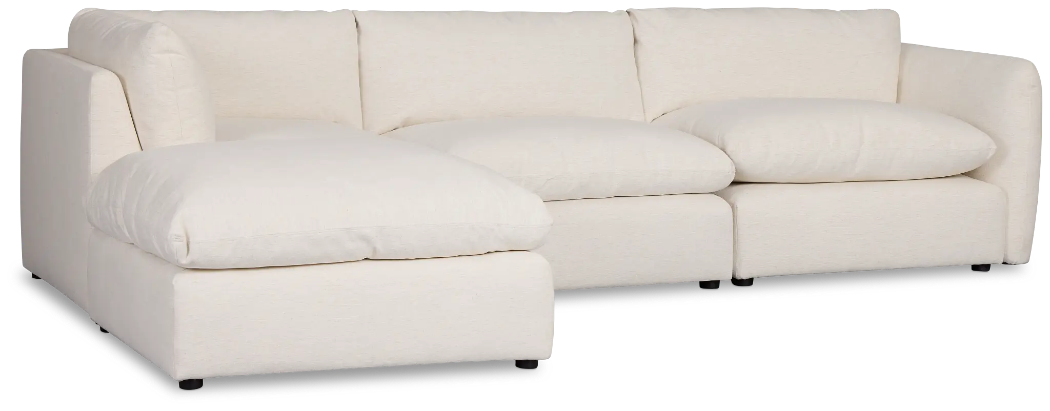 Serena White Fabric 4-piece Right Facing Bumper Sectional Serena White Fabric 4-piece Right Facing Bumper Sectional