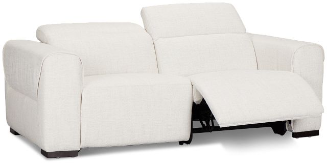 Ellis Light Beige Fabric Power Reclining Sofa