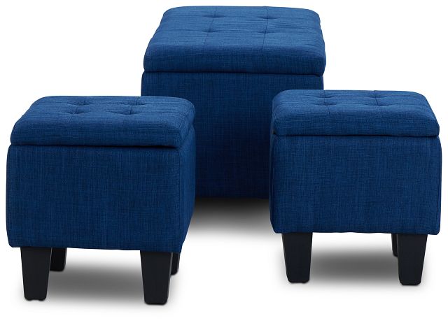Ethan Blue Set Of 3 Bench