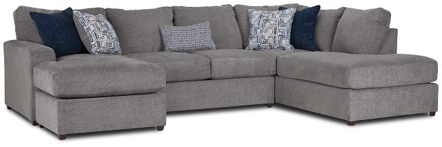 Banks Gray Fabric Right Bumper Sectional (2)