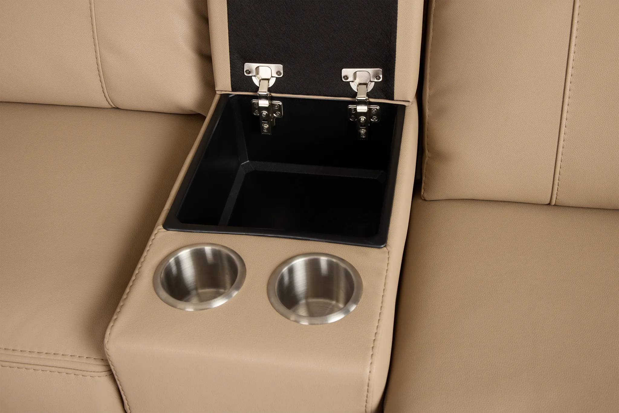 Rhett Taupe Micro Small Triple Manually Reclining Two-arm Sectional