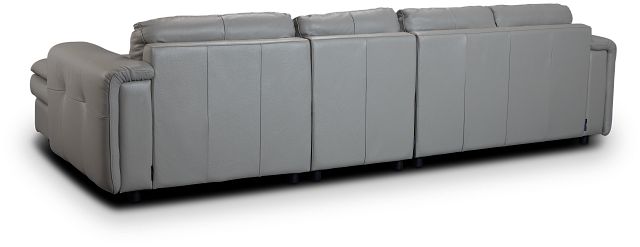 Rowan Gray Leather Small Right Chaise Sectional