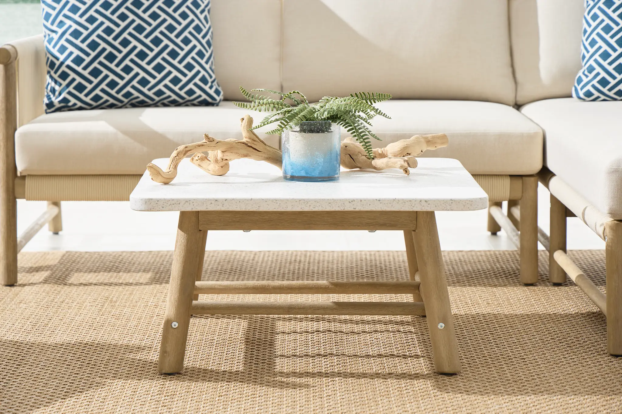 Azure Light Tone Square Coffee Table Azure Light Tone Square Coffee Table
