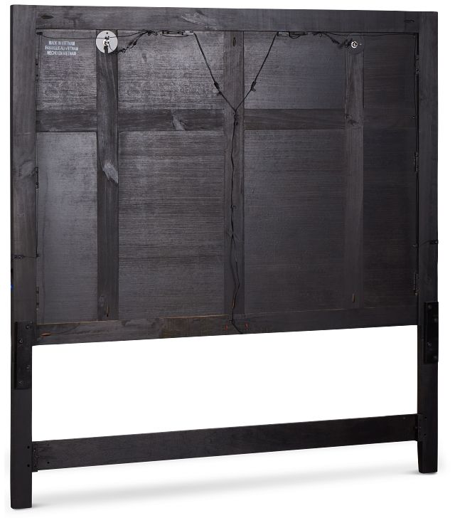 Heron Cove Dark Tone Panel Headboard With Lights