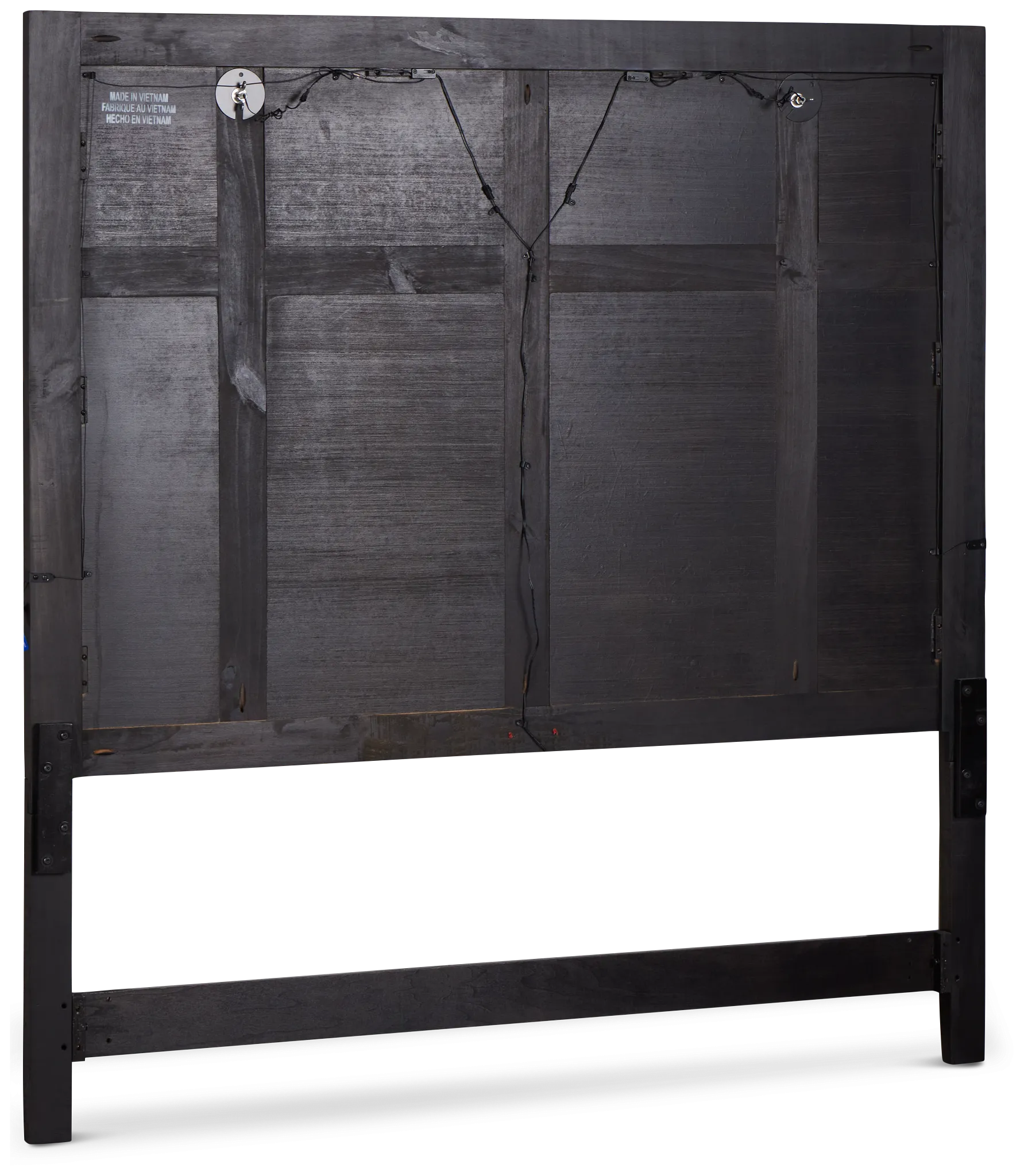 Heron Cove Dark Tone Panel Headboard With Lights