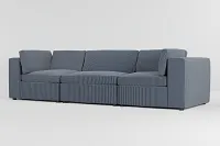 Destin Lucy Navy Fabric 3-piece Modular Sofa