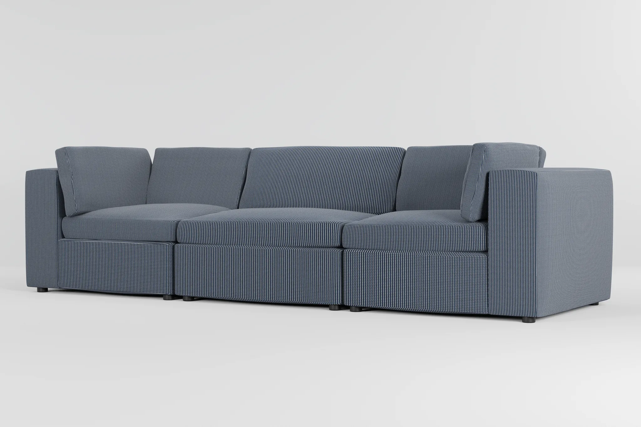 Destin Lucy Navy Fabric 3-piece Modular Sofa