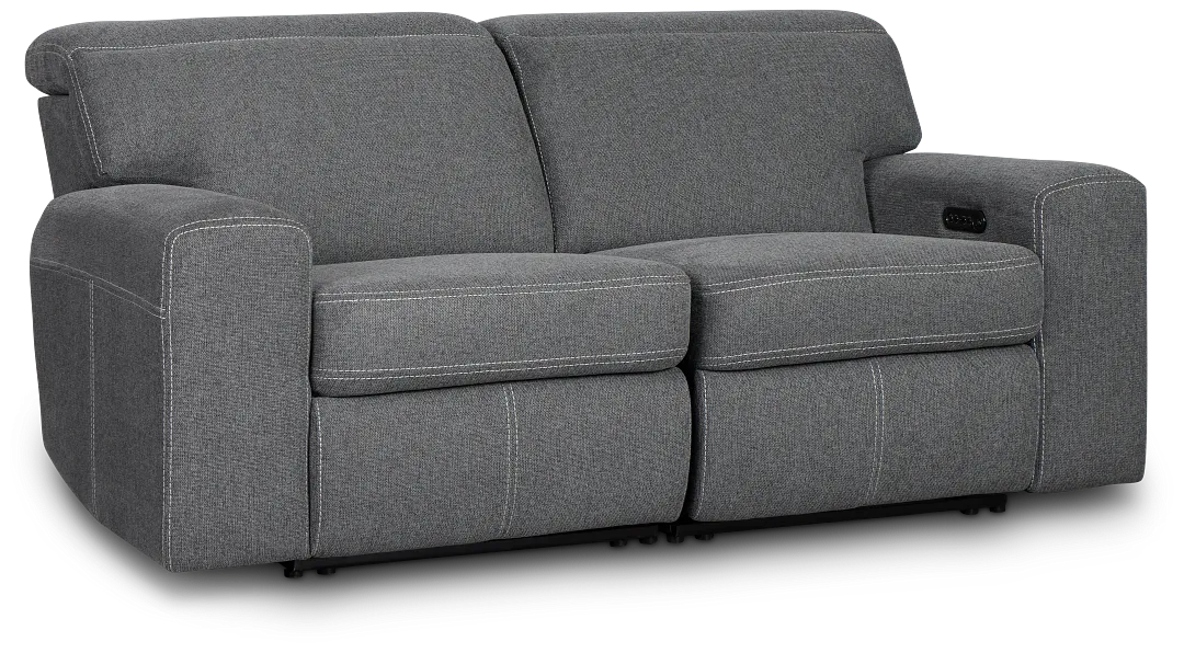 Callum Dark Gray Fabric 2-piece Modular Power Reclining Sofa