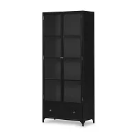 Four Hands Shadow Box Black Curio Cabinet