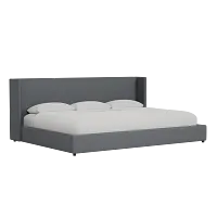 Captiva Delray Dark Gray 48" Upholstered Shelter Bed
