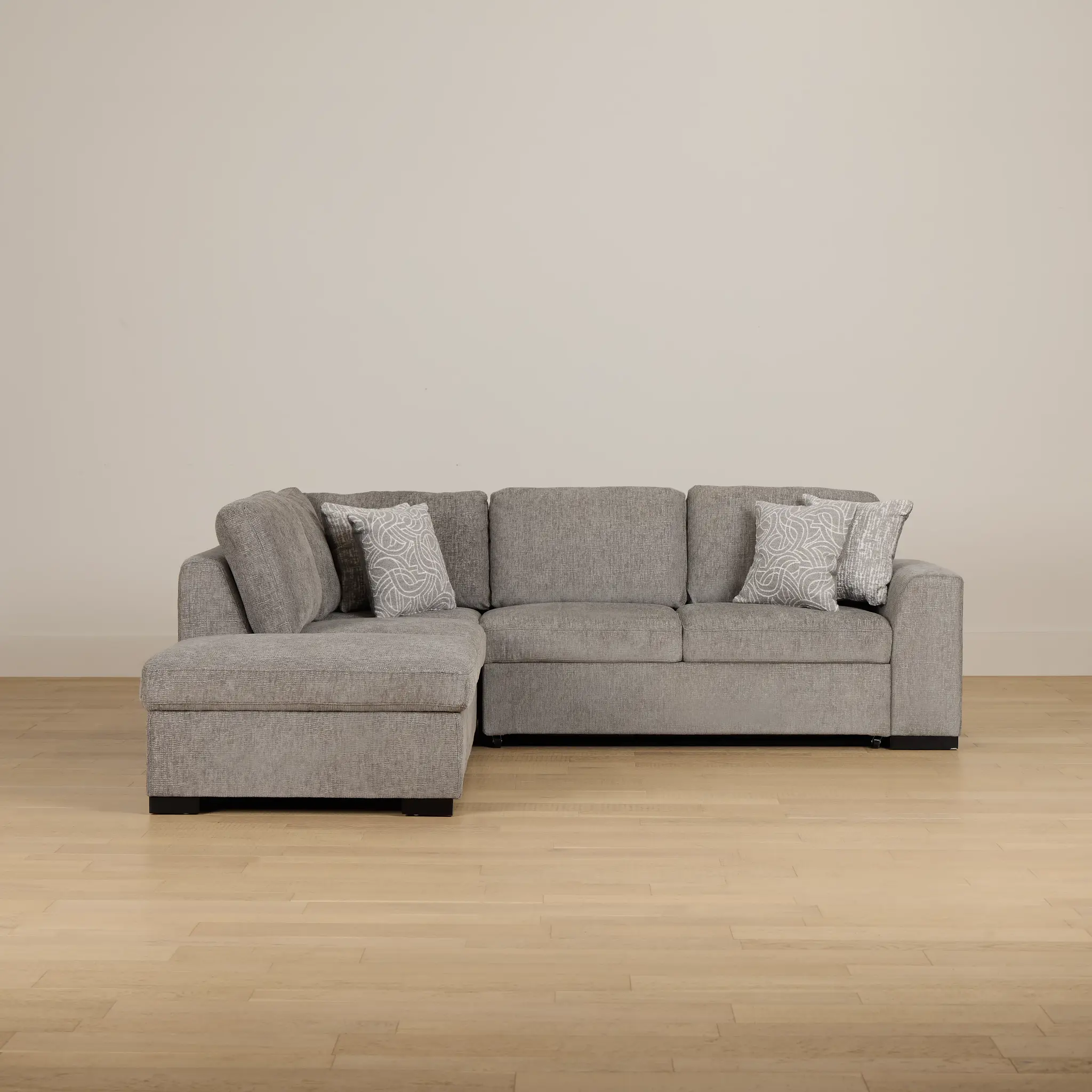 Blakely Gray Fabric Small Left Bumper Sleeper Sectional Blakely Gray Fabric Small Left Bumper Sleeper Sectional