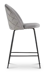 Capri Gray Upholstered 24" Barstools W/black Legs