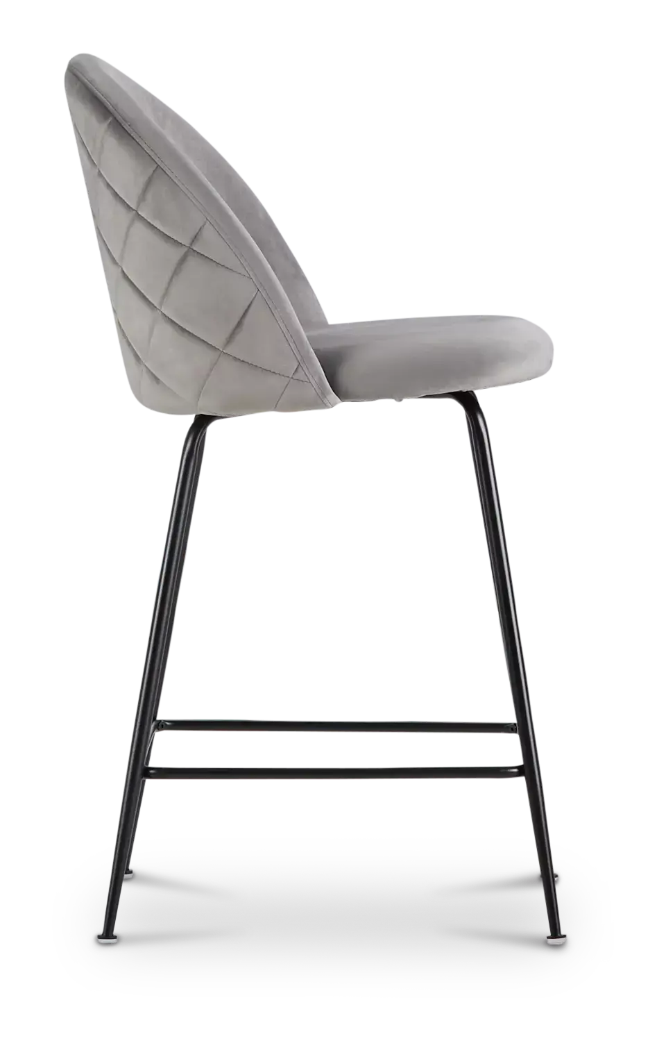 Capri Gray Upholstered 24" Barstools W/black Legs Capri Gray Upholstered 24" Barstools W/black Legs