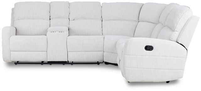 Piper Light Beige Fabric Medium Dual Reclining Sectional With Left Console