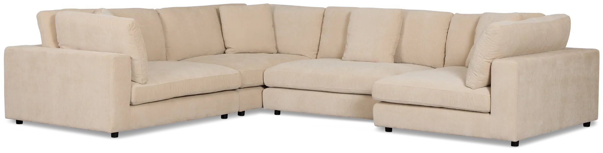 Lounge Light Beige Fabric Medium Right Chaise Sectional