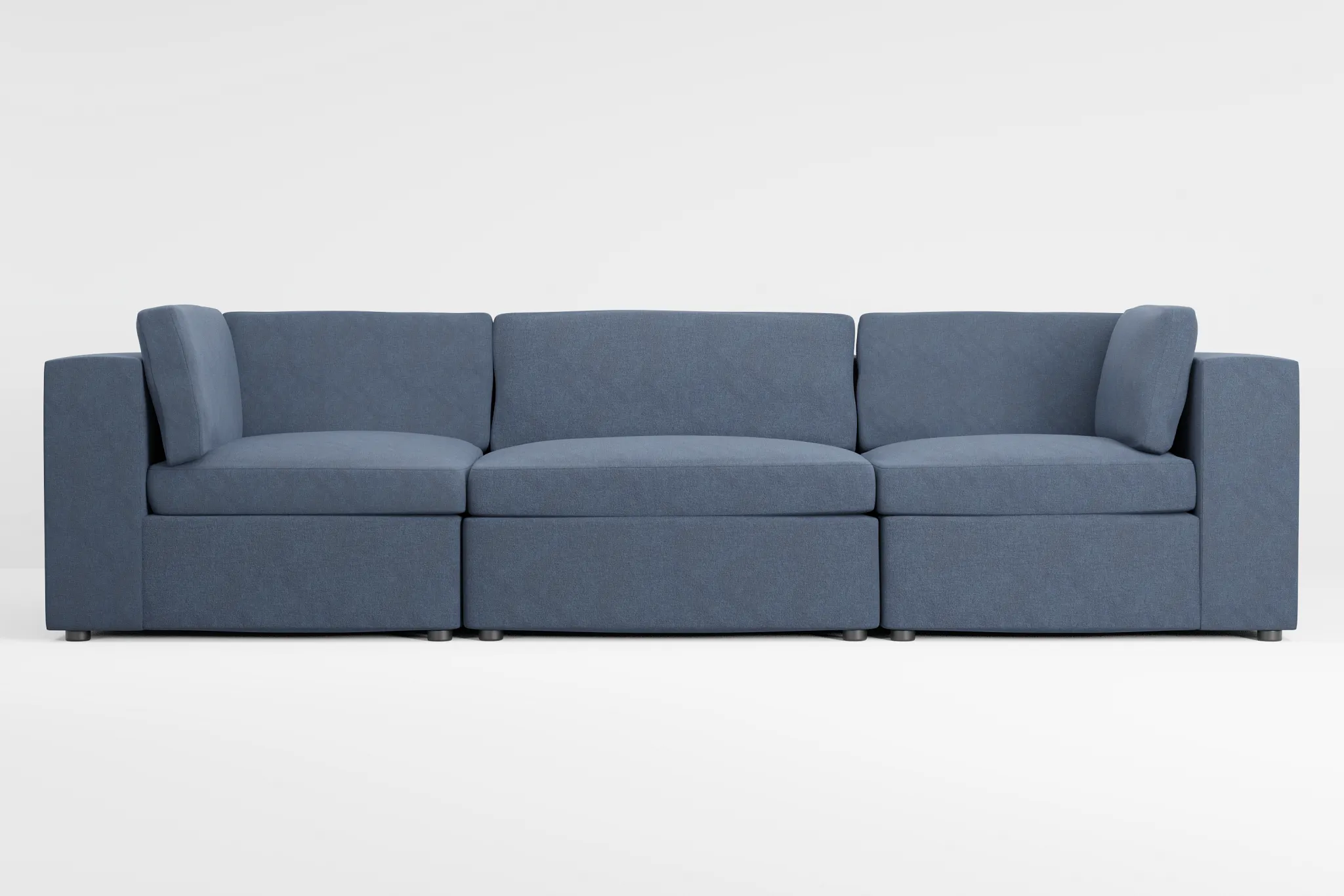 Destin Maguire Blue Fabric 3-piece Modular Sofa