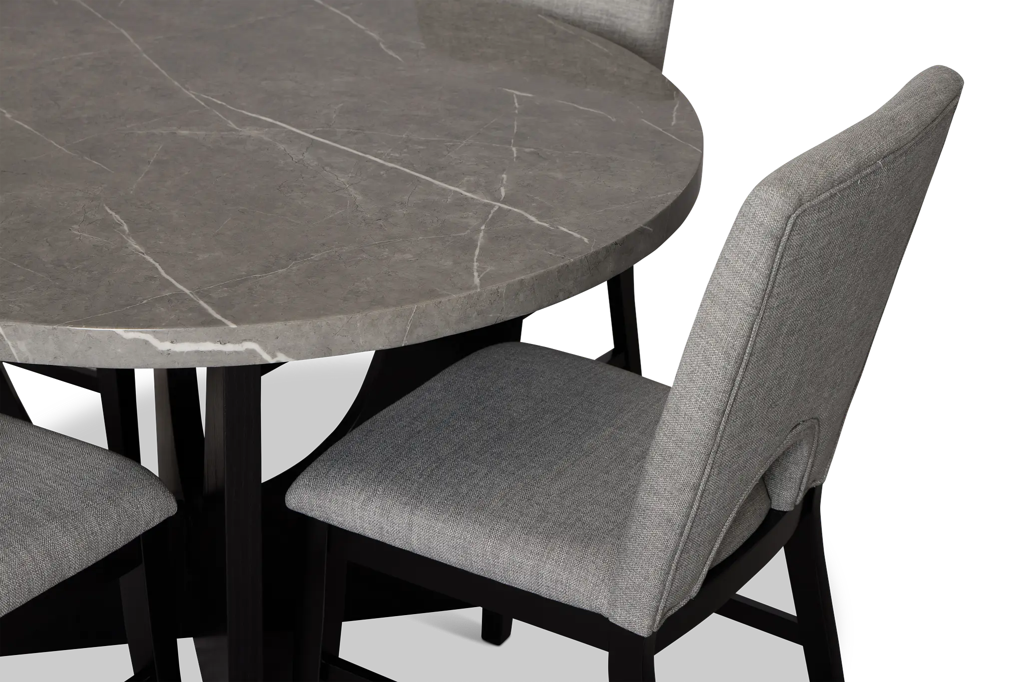 Oxford Two-tone Round Table & 4 Upholstered Chairs Oxford Two-tone Round Table & 4 Upholstered Chairs