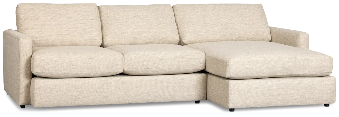 Maxwell Light Gray Fabric Right Chaise Sectional