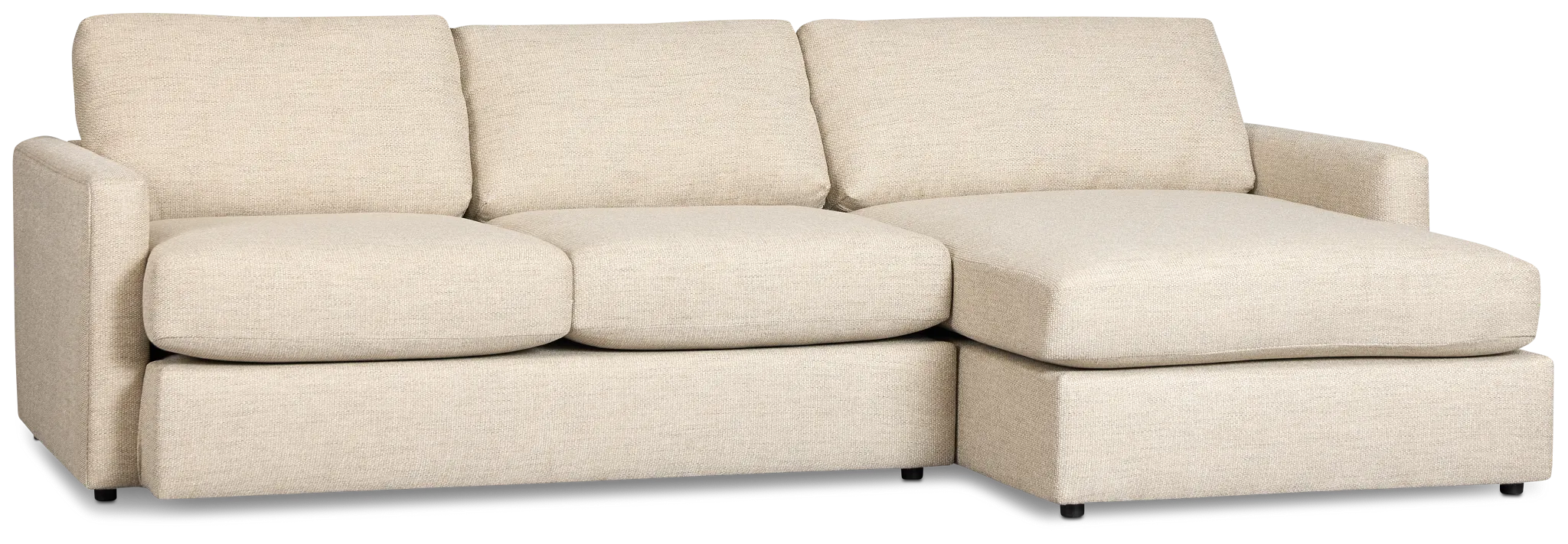 Maxwell Light Gray Fabric Right Chaise Sectional