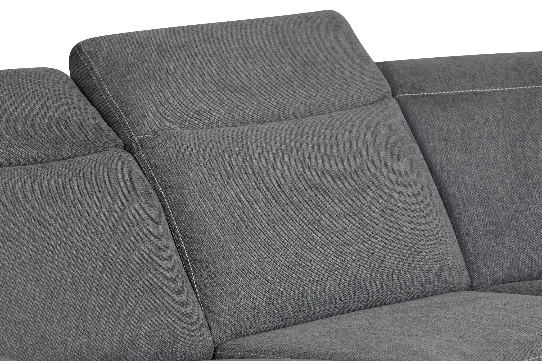 Callum Dark Gray Fabric Medium Triple Power 2-arm Sectional