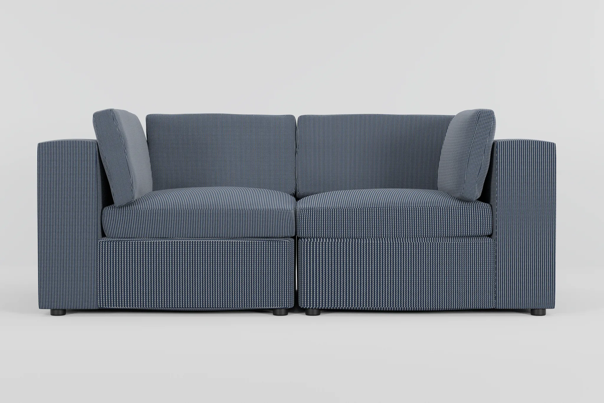 Destin Lucy Navy Fabric 2-piece Modular Sofa