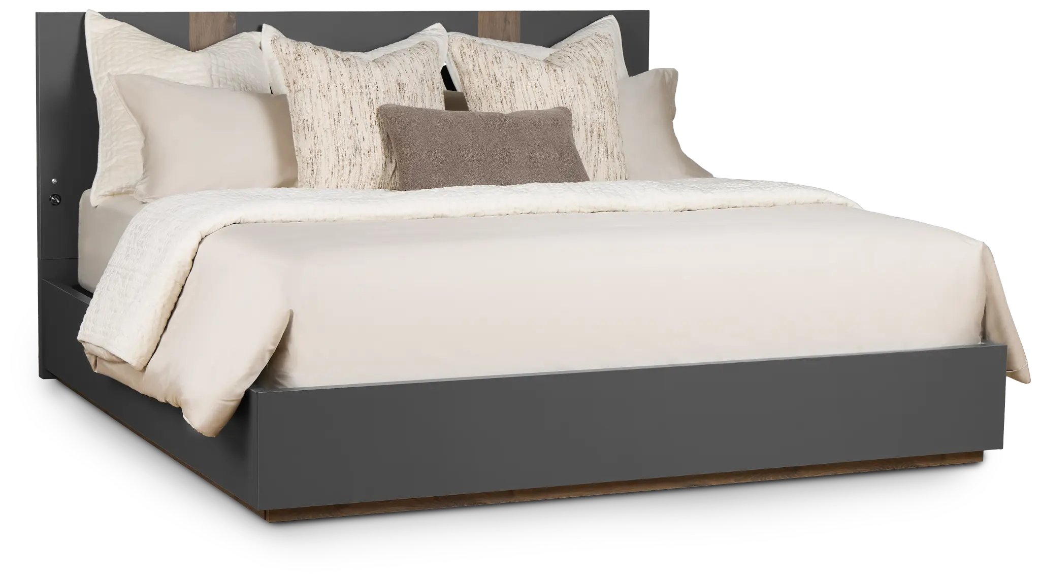 Brasilia Gray Platform Bed With Speaker Brasilia Gray Platform Bed With Speaker