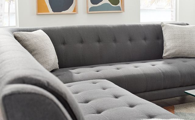 Tahoe Dark Gray Fabric Two-arm Sectional