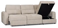 Hendrix Light Taupe Fabric Right Dual Power Extension Chaise Sectional
