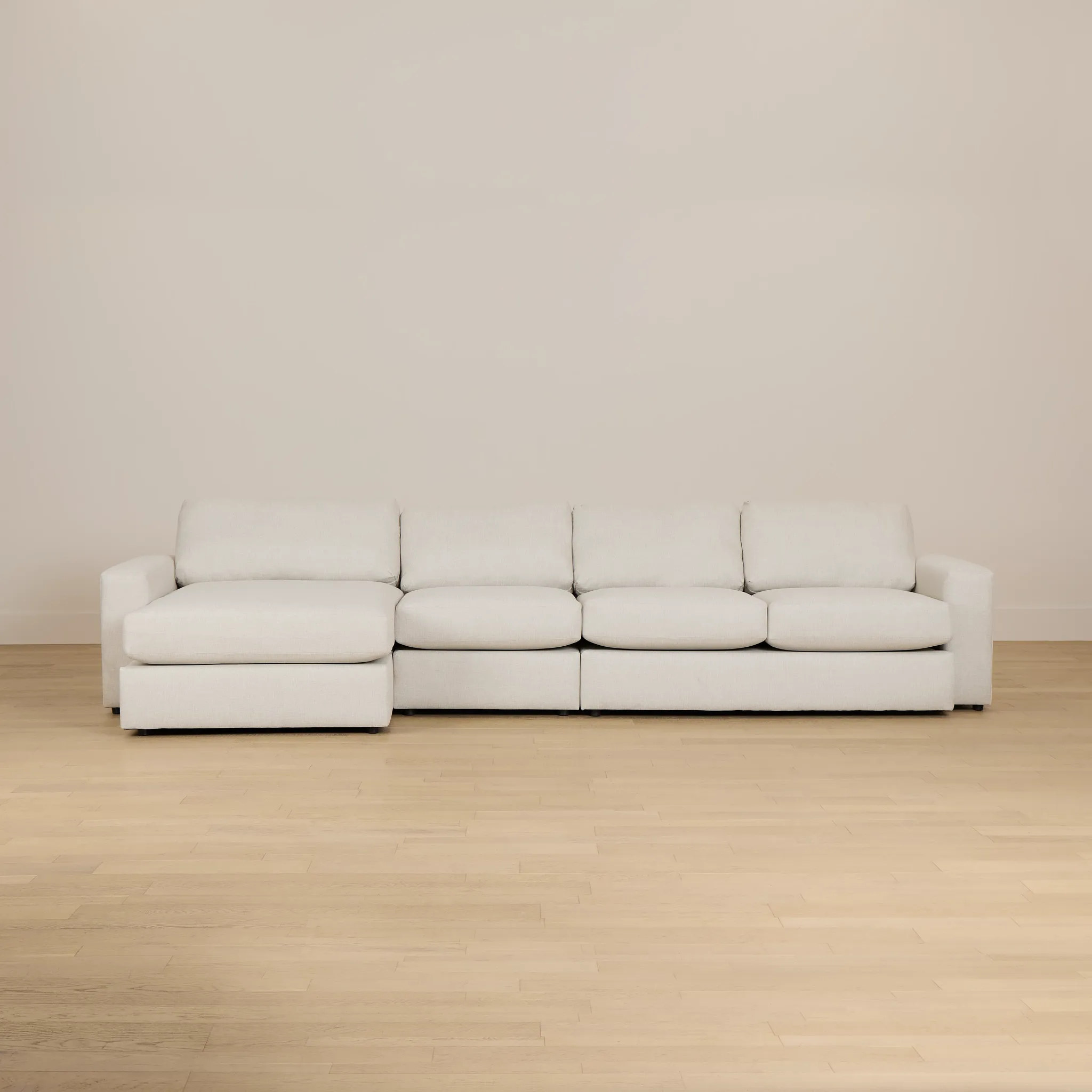 Brantley Light Beige Fabric Small Left Chaise Sectional