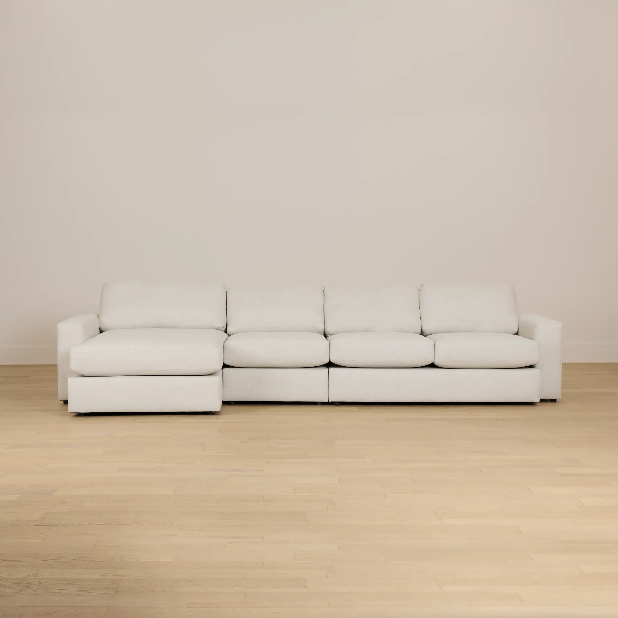 Brantley Light Beige Fabric Small Left Chaise Sectional Brantley Light Beige Fabric Small Left Chaise Sectional