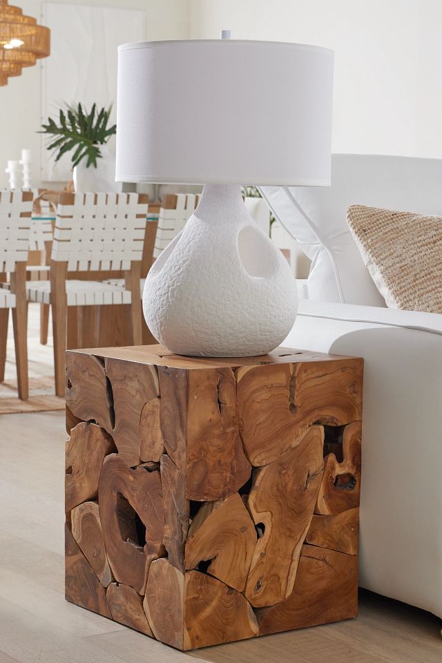 Haven Mid Tone Teak Square End Table