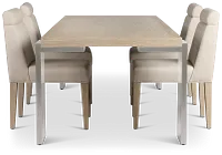 Miramar Light Tone Rectangular Table & 4 Upholstered Chairs