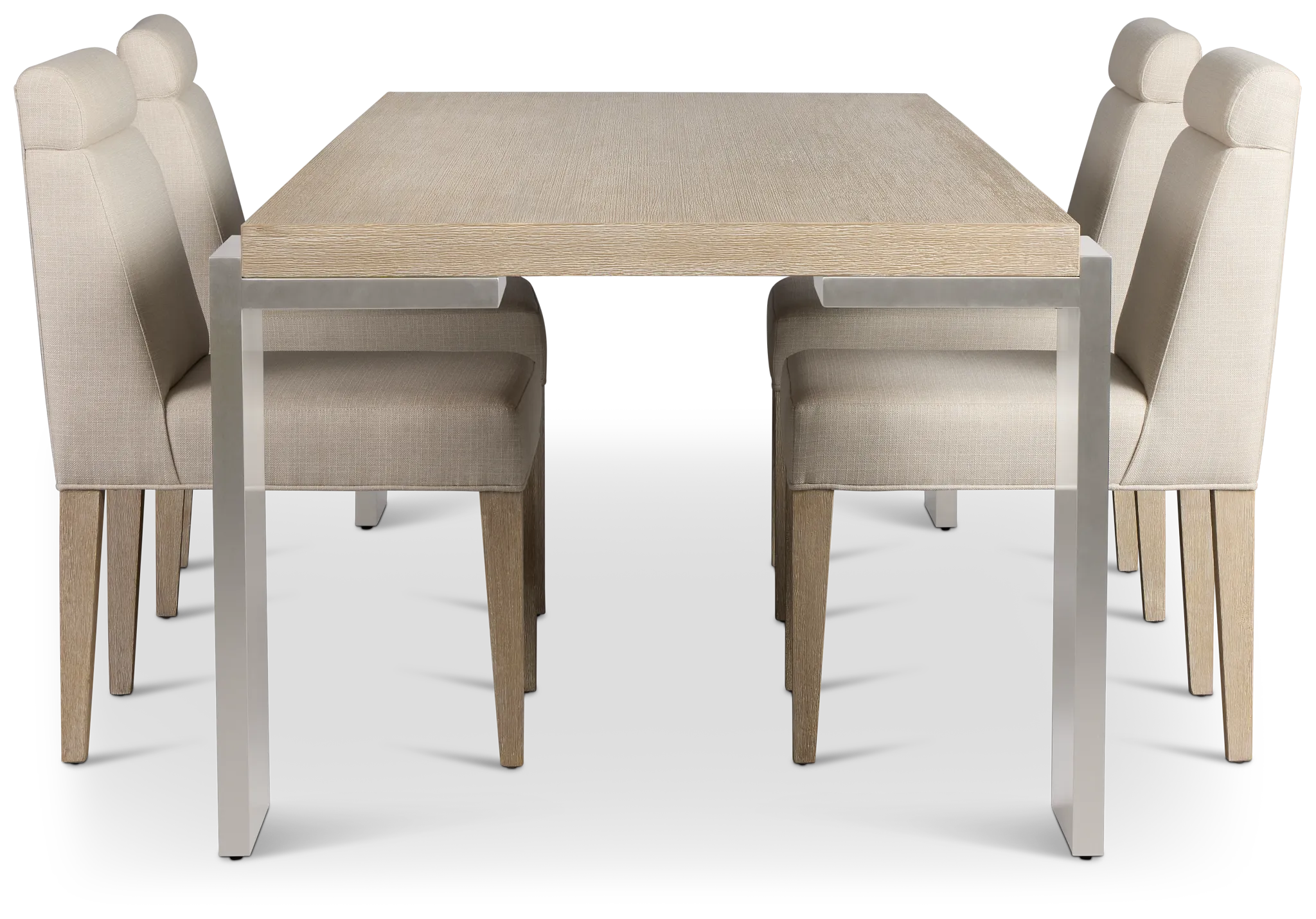 Miramar Light Tone Rectangular Table & 4 Upholstered Chairs
