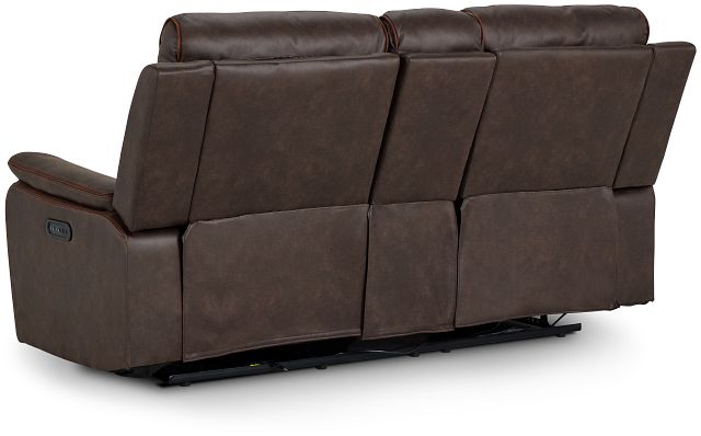 Grayson Brown Micro Power Reclining Console Loveseat (5)