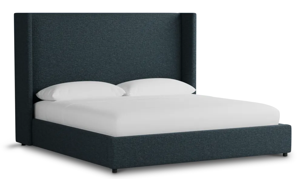 Captiva Elavation Dark Blue 60" Upholstered Shelter Bed