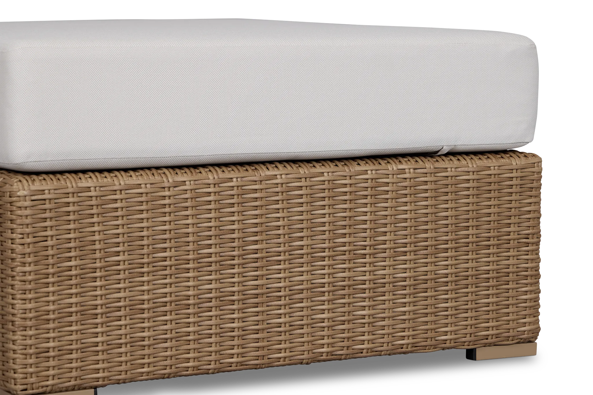 Montecito Light Tone Large Ottoman With Light Beige Cushions