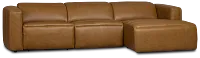 Jace Medium Brown Lthr/vinyl Right Chaise Power Reclining Sectional