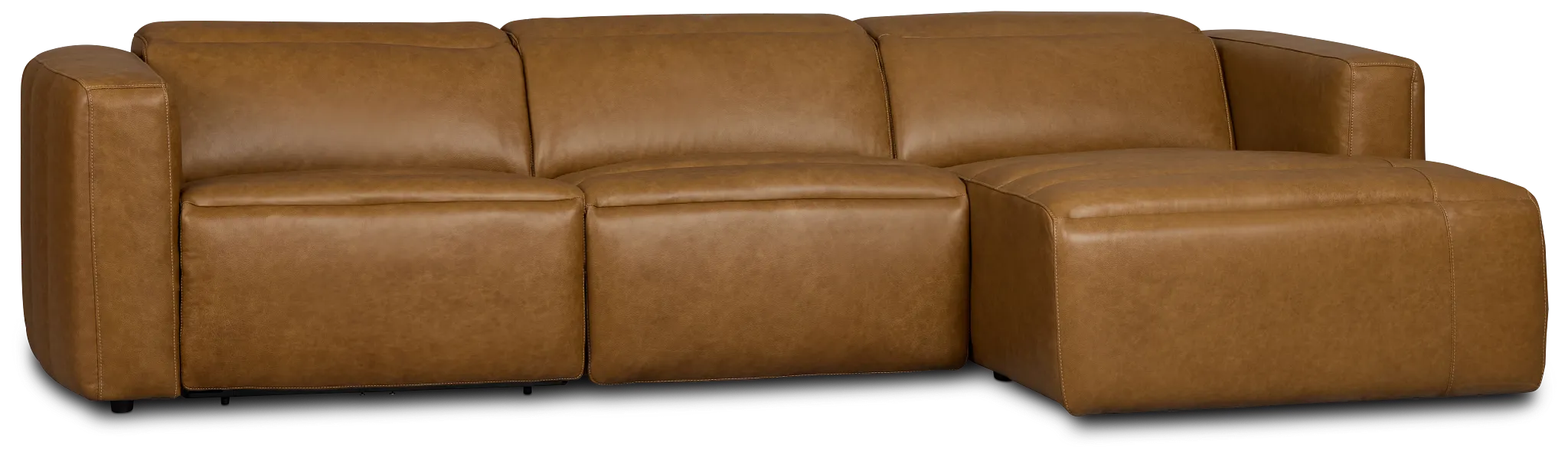 Jace Medium Brown Lthr/vinyl Right Chaise Power Reclining Sectional