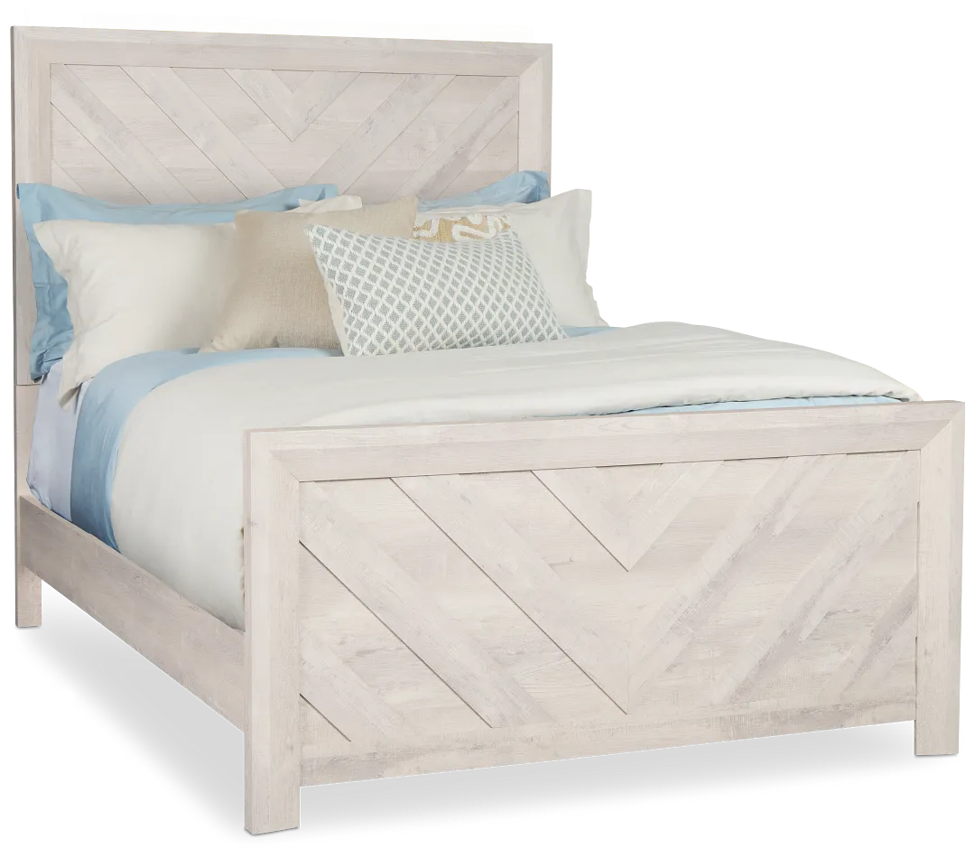 Delray White Panel Bed
