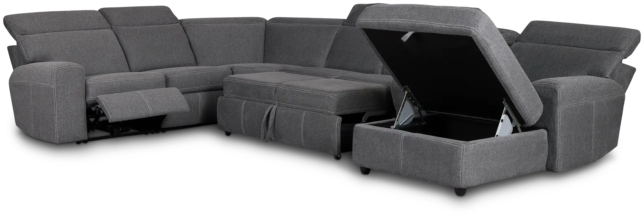Callum Dark Gray Storage Medium Right Triple Power Chaise Sleeper Sectional Callum Dark Gray Storage Medium Right Triple Power Chaise Sleeper Sectional