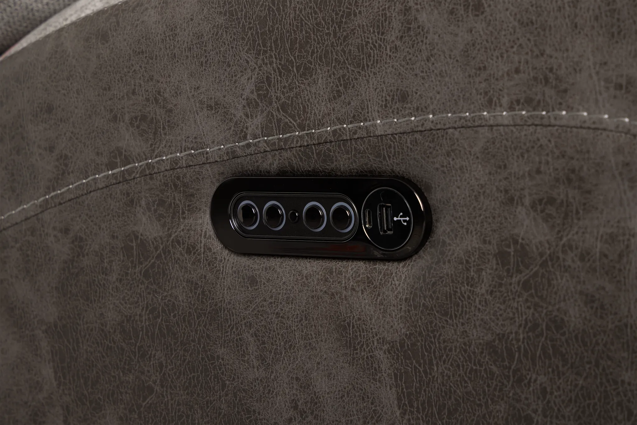 Travis Gray Fabric Large Triple Power Reclining Two-arm Sectional