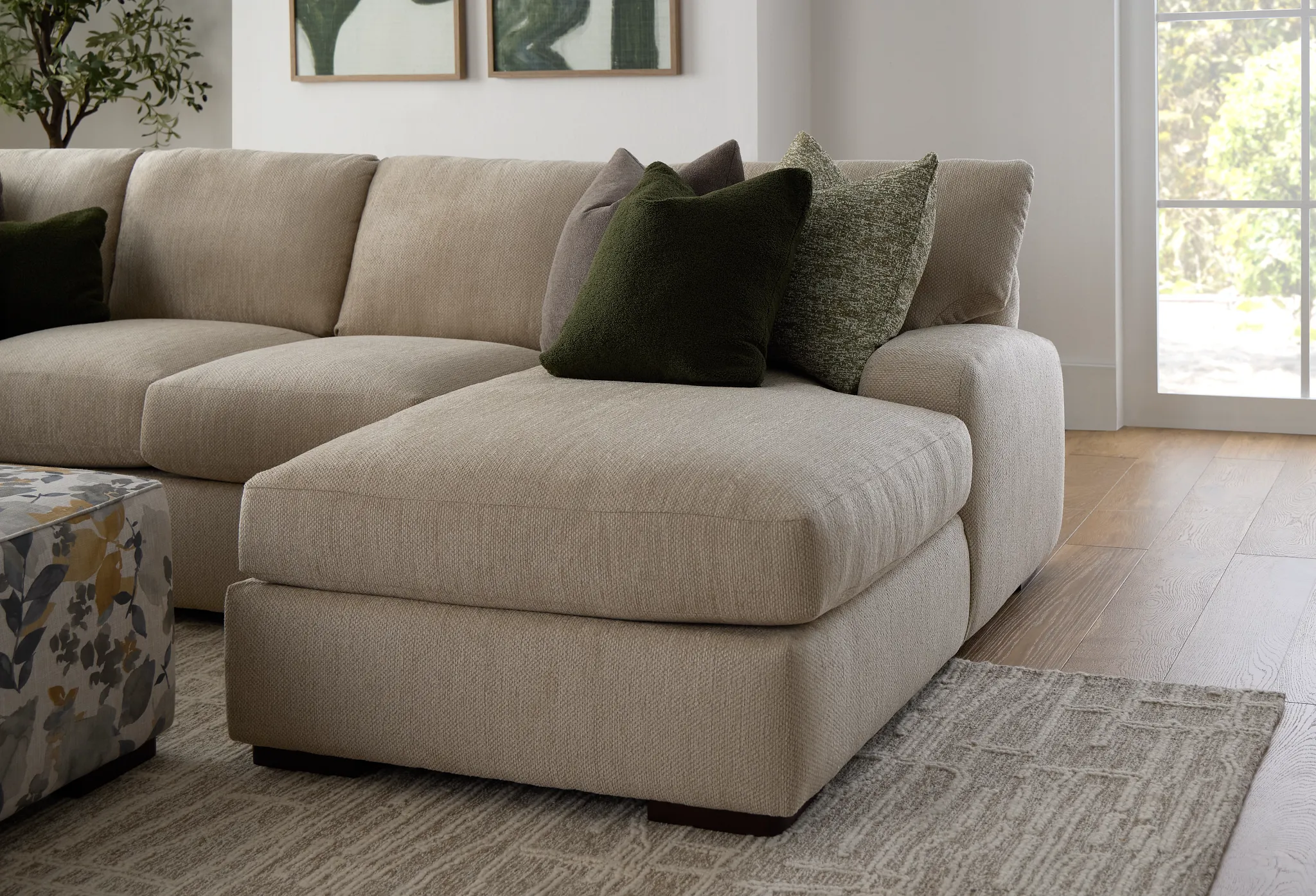 Alpha Light Gray Fabric Small Two-arm Sectional